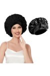 ASYKNM Bonnet de Nuit en Soie réglable pour Femme - Style Satin élégant et Confortable pour Un Sommeil Doux et paisible - Cou