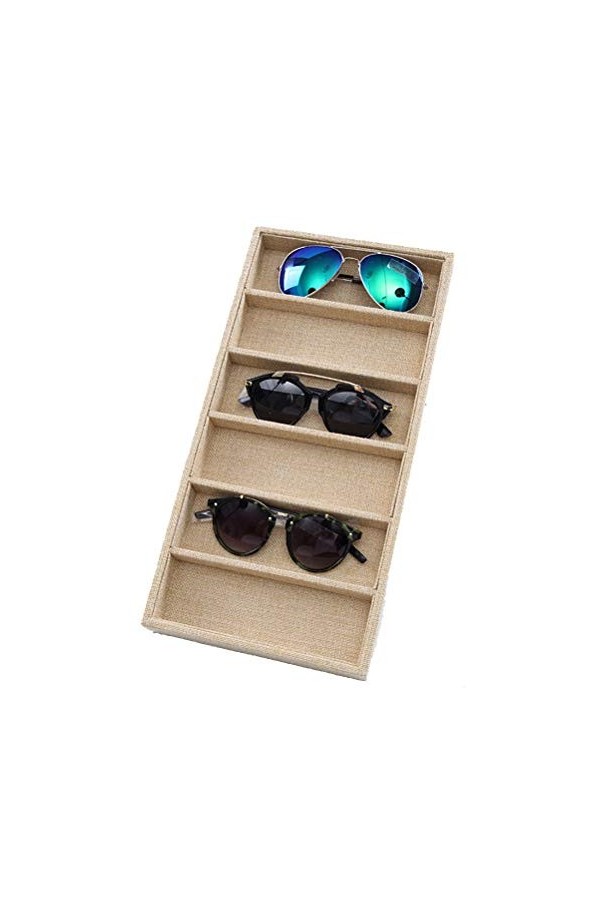 Femmes Hommes Organisateur de Lunettes de Soleil, Moderne 6 emplacements Lunettes de soleil Organizer Box lunettes Plateau de