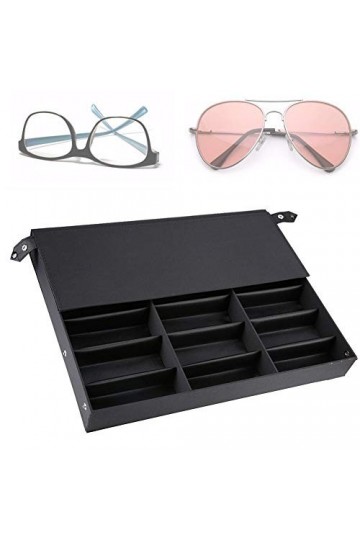 18 grilles étui de rangement pour lunettes, boîte daffichage pour lunettes organisateur de lunettes Présentoir pour présento