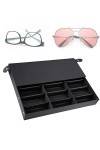 18 grilles étui de rangement pour lunettes, boîte daffichage pour lunettes organisateur de lunettes Présentoir pour présento