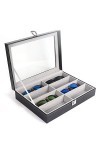 JTRHD Boîte de Rangement pour Lunettes Boîte de Rangement de Lunettes de Soleil en Cuir à 8 Couches pour Lunettes Lunettes C