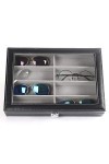 JTRHD Boîte de Rangement pour Lunettes Boîte de Rangement de Lunettes de Soleil en Cuir à 8 Couches pour Lunettes Lunettes C