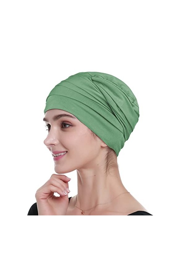 Alnorm Bandeau chimio en bambou pour patients atteints de cancer chaud, bleu, taille unique