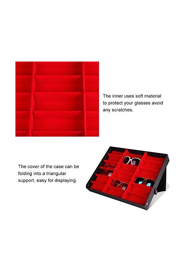 Germerse Boîte de lunettes de soleil peu encombrante Boîte de présentation de lunettes robuste et durable