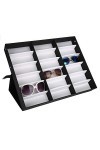 needlid Boîte de Rangement de Lunettes de Soleil, Organisateur de Lunettes, boîte daffichage de Lunettes, 18 grilles pour la