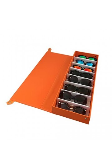 Tyewomiy Boîtier de Lunettes, 8 Lunettes de Soleil à sous Boîte dorganisateurs, Coupe de Rangement for Les Lunettes Color :
