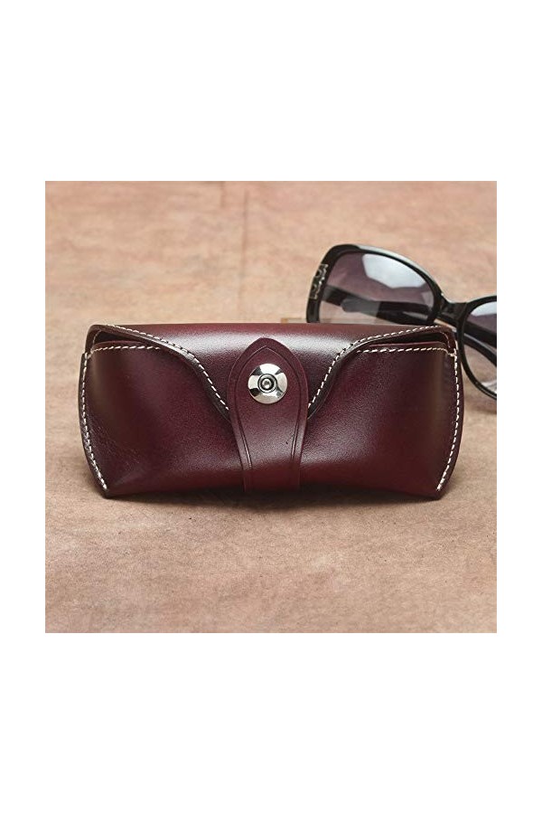 Étui à Lunettes Étui à lunettes en cuir unisexe Étui à lunettes de protection portatif léger, Vintage Design Fit La plupart d