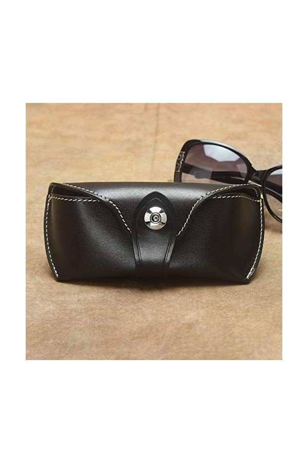 Étui à Lunettes Étui à lunettes en cuir unisexe Étui à lunettes de protection portatif léger, Vintage Design Fit La plupart d