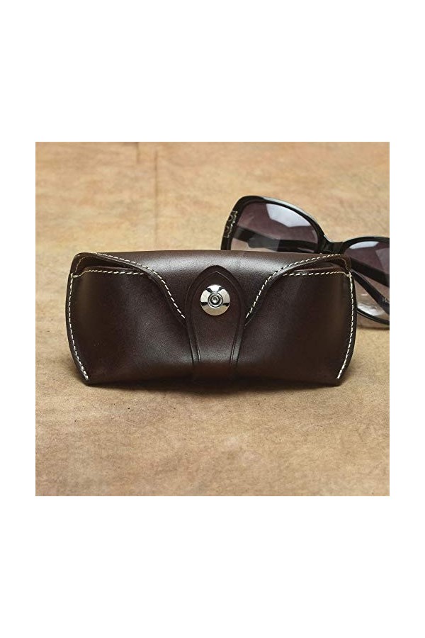 Étui à Lunettes Étui à lunettes en cuir unisexe Étui à lunettes de protection portatif léger, Vintage Design Fit La plupart d