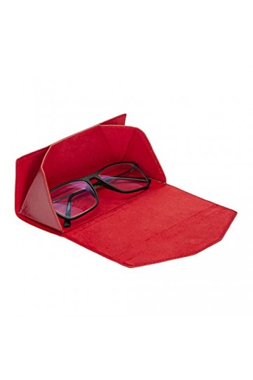 Solo Pelle Étui à lunettes pliable en cuir véritable, boîte à lunettes portable pliable avec fermeture magnétique pour homme,