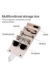 LogHog Étui de rangement portable en cuir souple et semi-rigide pour lunettes de soleil Marron/noir pour homme et femme Z-5 