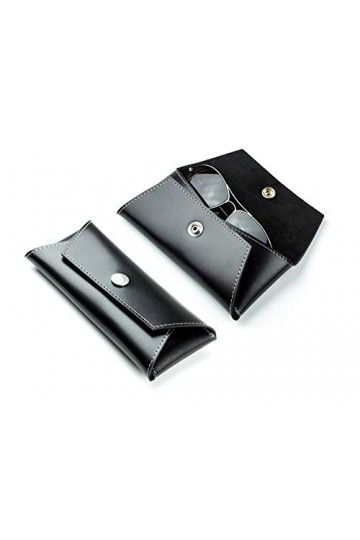 DELMON VARONE - Etui à lunette personnalisable en cuir - Etuis à lunettes pour femme et homme - Case souple pour lunette de s