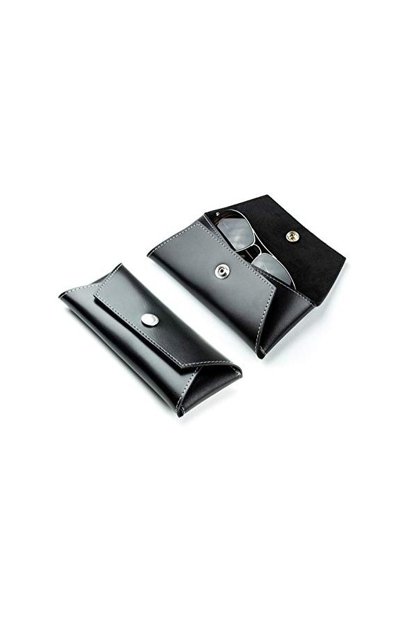 DELMON VARONE - Etui à lunette personnalisable en cuir - Etuis à lunettes pour femme et homme - Case souple pour lunette de s