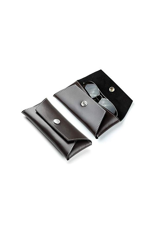 DELMON VARONE - Etui à lunette personnalisable en cuir - Etuis à lunettes pour femme et homme - Case souple pour lunette de s