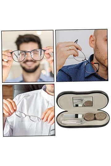 Gatuida 3 Ensembles Étui À Lunettes À Double Usage Étui Pour Lentilles De Contact De Voyage Étui Avec Pince À Épiler Kit De V