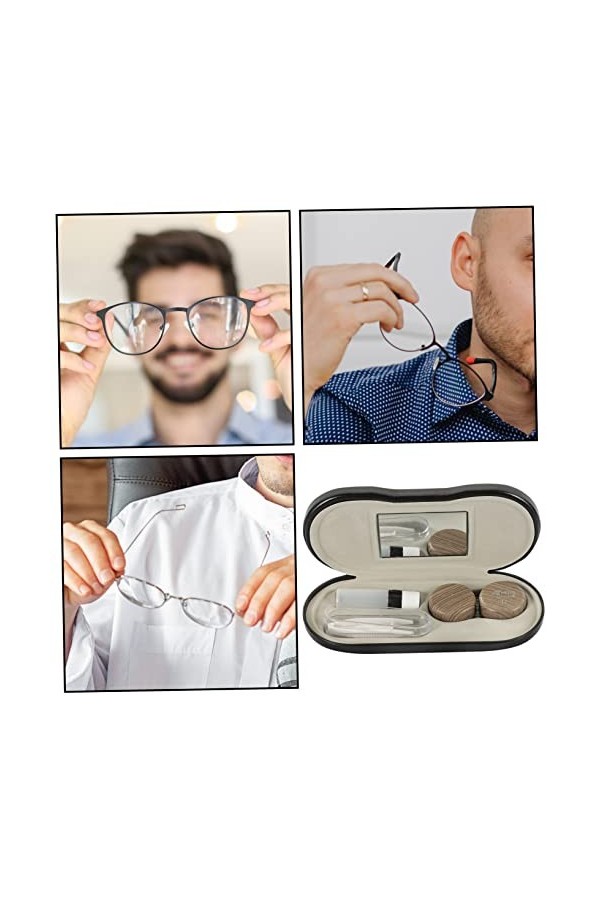 Gatuida 3 Ensembles Étui À Lunettes À Double Usage Étui Pour Lentilles De Contact De Voyage Étui Avec Pince À Épiler Kit De V
