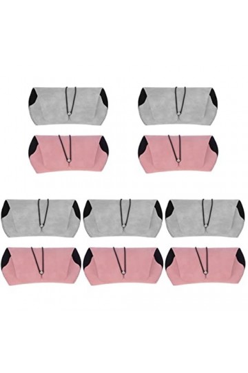 Veemoon 10Pcs Protecteur Étui de Voyage- Extérieur Lunettes Femmes Étui Conteneurs avec Rose Décoratif Unisexe Filles Boucle 
