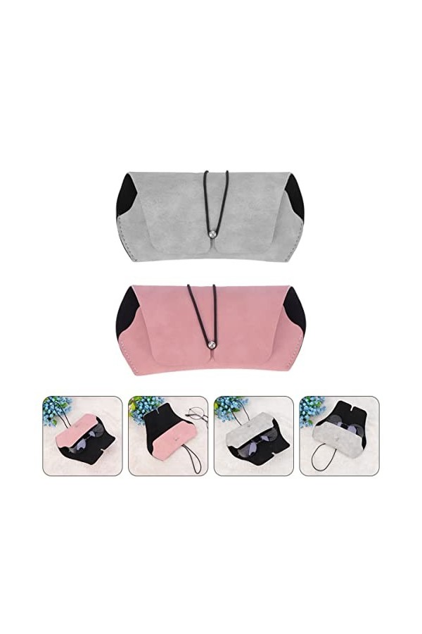 Veemoon 10Pcs Protecteur Étui de Voyage- Extérieur Lunettes Femmes Étui Conteneurs avec Rose Décoratif Unisexe Filles Boucle 