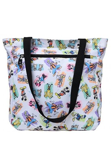 Disney Zipper Tote Travel Bag Mickey Minnie Donald Daisy Goofy Pluto Print