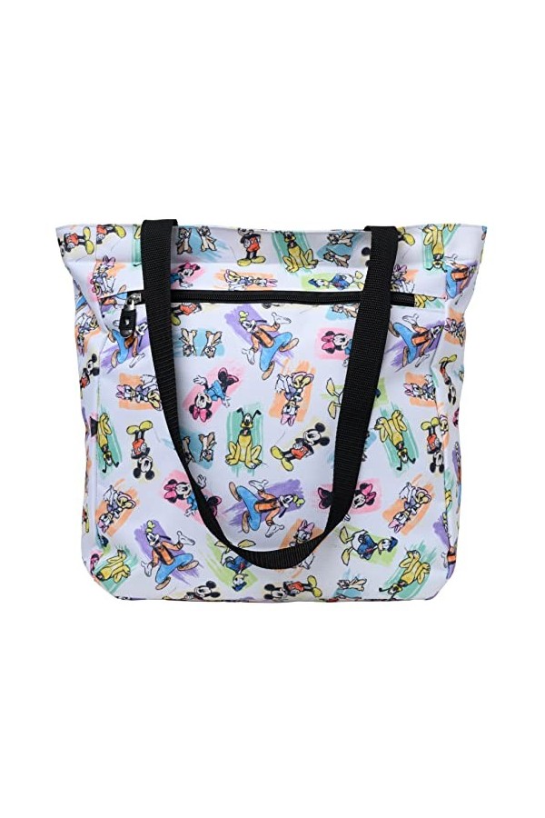 Disney Zipper Tote Travel Bag Mickey Minnie Donald Daisy Goofy Pluto Print