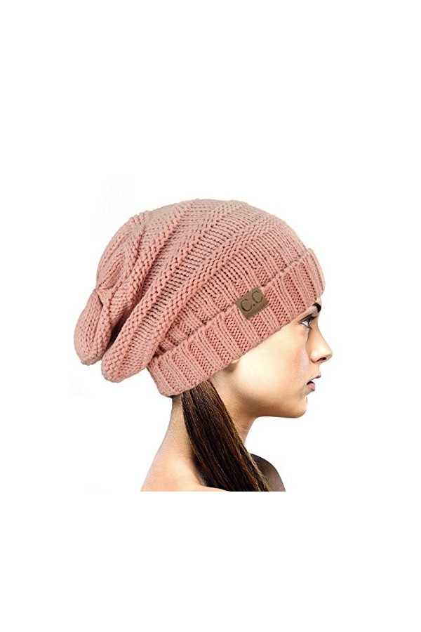 NYFASHION101 Bonnet dhiver Bouffant et épais de Style Slouchy. Une exclusivité de Confettis/Noir