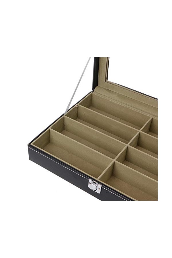 WOWOWO boîte de Lunettes 8 Fentes Lunettes de Soleil Lunettes de Soleil Faux Cuir Rangement Organisateur vitrine boîte