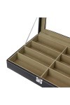 WOWOWO boîte de Lunettes 8 Fentes Lunettes de Soleil Lunettes de Soleil Faux Cuir Rangement Organisateur vitrine boîte
