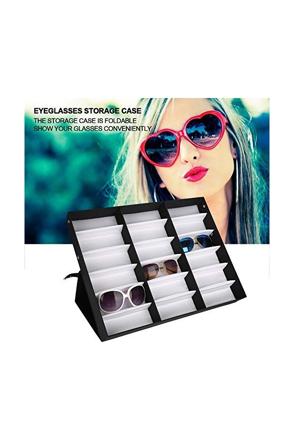 Présentoir à lunettes, 8 grilles de lunettes avec bouton à bouton pression pour lunettes de soleil