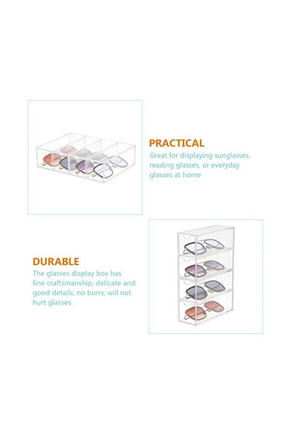ARTSIM Acrylique étui à lunettes de soleil maquillage porte-pinceau bijoux boîte de rangement lunettes de soleil présentoir 4