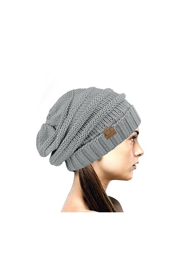 NYFASHION101 Bonnet dhiver Bouffant et épais de Style Slouchy. Une exclusivité de Confettis/Noir