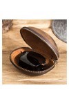 UNbit Vintage cuir de vache portable pliant lunettes de soleil protecteur voyage Pack pochette étui à lunettes boîte à fermet