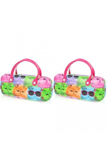 2pcs PU étui de rangement for lunettes dessin animé Animal imprimé boîte à lunettes conteneur à lunettes