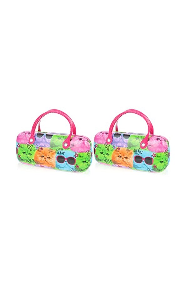 2pcs PU étui de rangement for lunettes dessin animé Animal imprimé boîte à lunettes conteneur à lunettes
