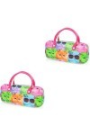 2pcs PU étui de rangement for lunettes dessin animé Animal imprimé boîte à lunettes conteneur à lunettes