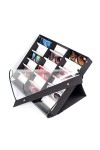 Zidao 18 emplacements Organisateur Double Eyeglass Couvercle tri Boîte pour Lunettes de Soleil Lunettes Bijoux,Noir