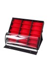 Zidao 18 emplacements Organisateur Double Eyeglass Couvercle tri Boîte pour Lunettes de Soleil Lunettes Bijoux,Noir