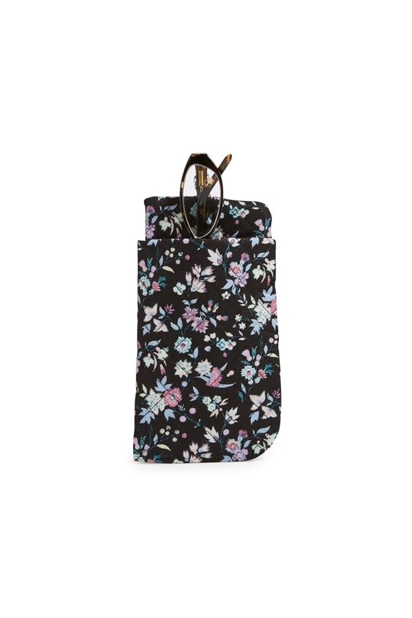 Vera Bradley Étui à lunettes double en coton pour homme, Vert floral fraîchement coupé, Taille unique