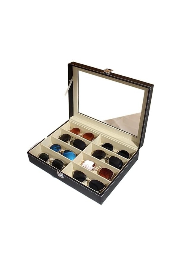 Portable lunettes de soleil organisateur multi-emplacement affichage Simple voyage étui à lunettes de soleil en cuir organisa