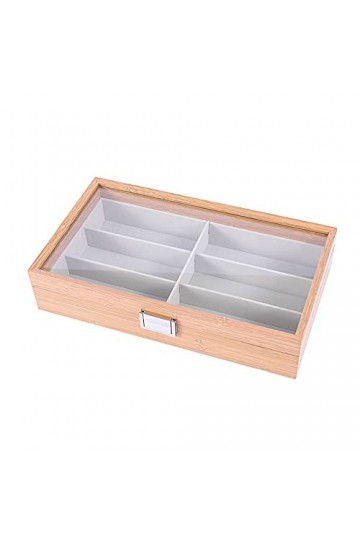 Support pour organisateur de lunettes de soleil Cadre en bois 6/8 Grids Grey Velvet Lunettes Lunettes de soleil Platine Affic