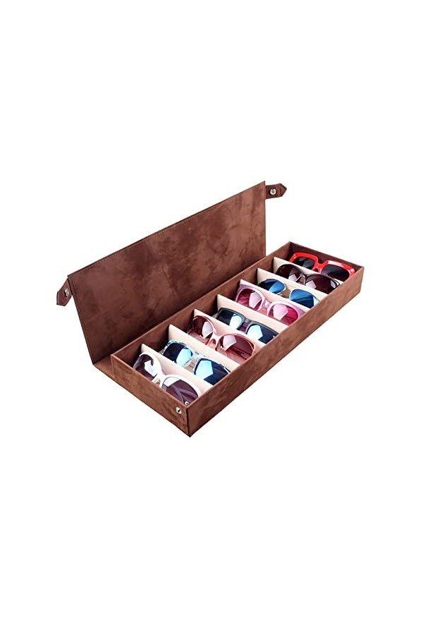 Tyewomiy Boîtier de Lunettes, 8 Lunettes de Soleil à sous Boîte dorganisateurs, Coupe de Rangement for Les Lunettes Color :