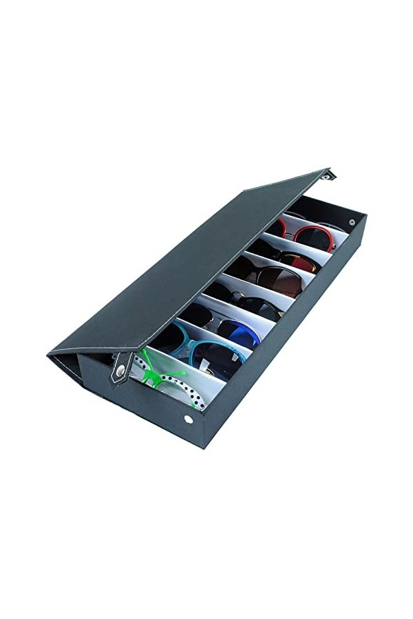 Tyewomiy Boîtier de Lunettes, 8 Lunettes de Soleil à sous Boîte dorganisateurs, Coupe de Rangement for Les Lunettes Color :