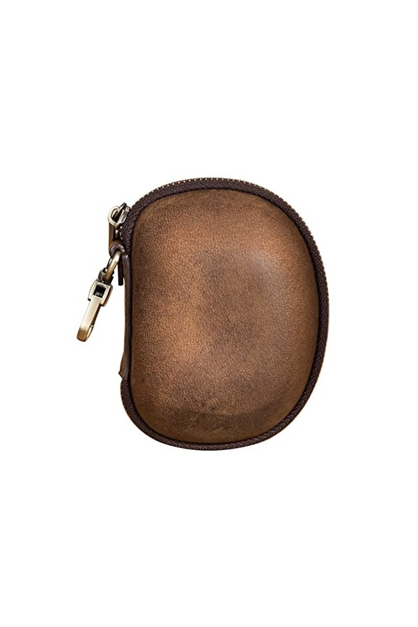 HEIMP Vintage Cuir de Vache Portable Pliant Lunettes de Soleil Protecteur Voyage Pack Pochette étui à Lunettes boîte à Fermet