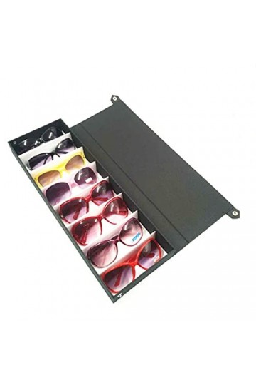 LNCHJUN Vitrine de Lunettes de Soleil Boîte à Lunettes de Soleil en Tissu Noir Oxford Noir 6 à 8 Paires de Lunettes optiques 