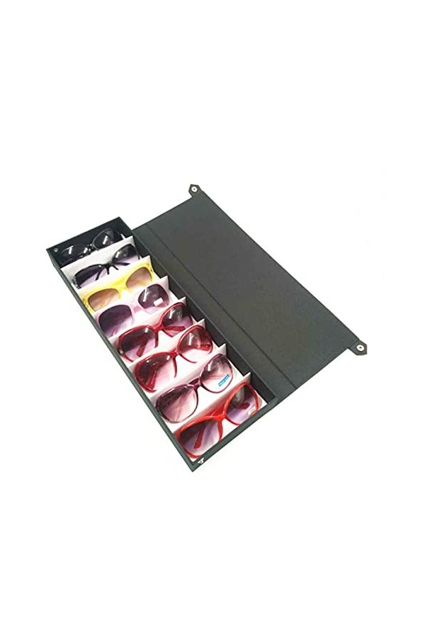 LNCHJUN Vitrine de Lunettes de Soleil Boîte à Lunettes de Soleil en Tissu Noir Oxford Noir 6 à 8 Paires de Lunettes optiques 