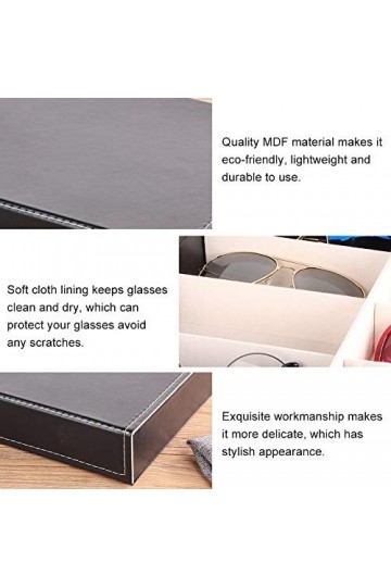 Boîte de rangement pour lunettes soleil - 8 grilles Home Business Use à délicates Rangement Lunettes, Boite Stockage Lunettes