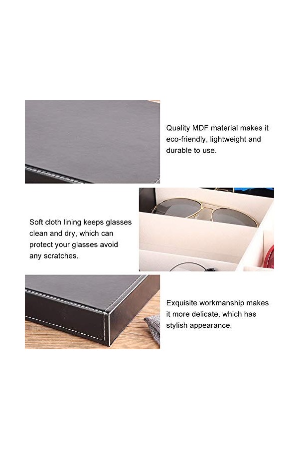 Boîte de rangement pour lunettes soleil - 8 grilles Home Business Use à délicates Rangement Lunettes, Boite Stockage Lunettes