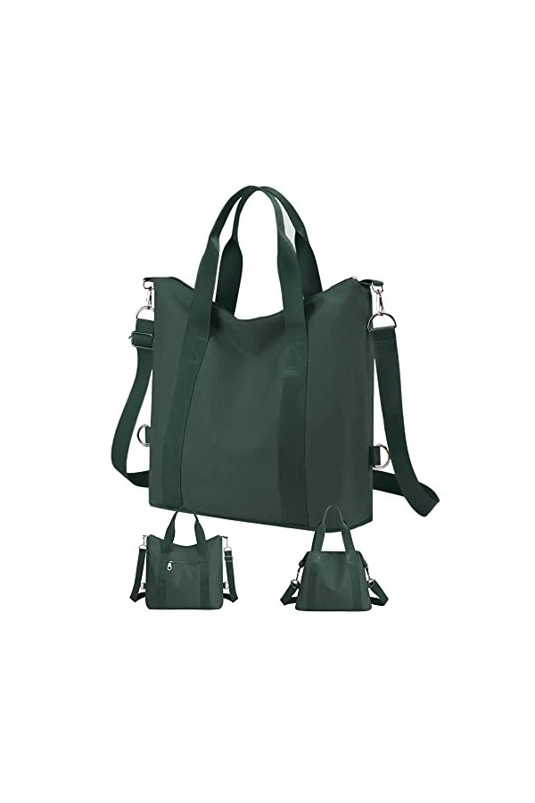 LIVACASA Sac a Main Femme, 13.4 Inch A4 Hydrofuge 2 en 1 Sac Cabas et Sacs Bandoulière,Multifonctionnel de Grande Capacité To