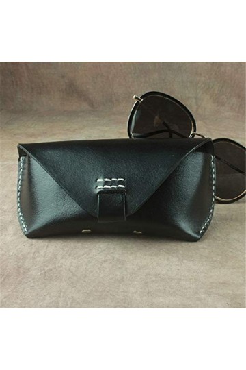 Étui à lunettes pliable triangulaire Etui à lunettes en cuir vintage Etui à lunettes Etui de protection portable La plupart d