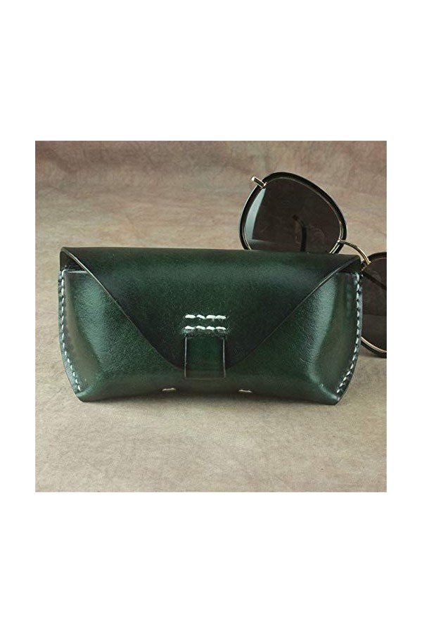 Étui à lunettes pliable triangulaire Etui à lunettes en cuir vintage Etui à lunettes Etui de protection portable La plupart d