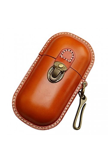 Fanyixuan Étui à lunettes en cuir fait à la main avec coque rigide rétro pour homme et femme, marron, Small